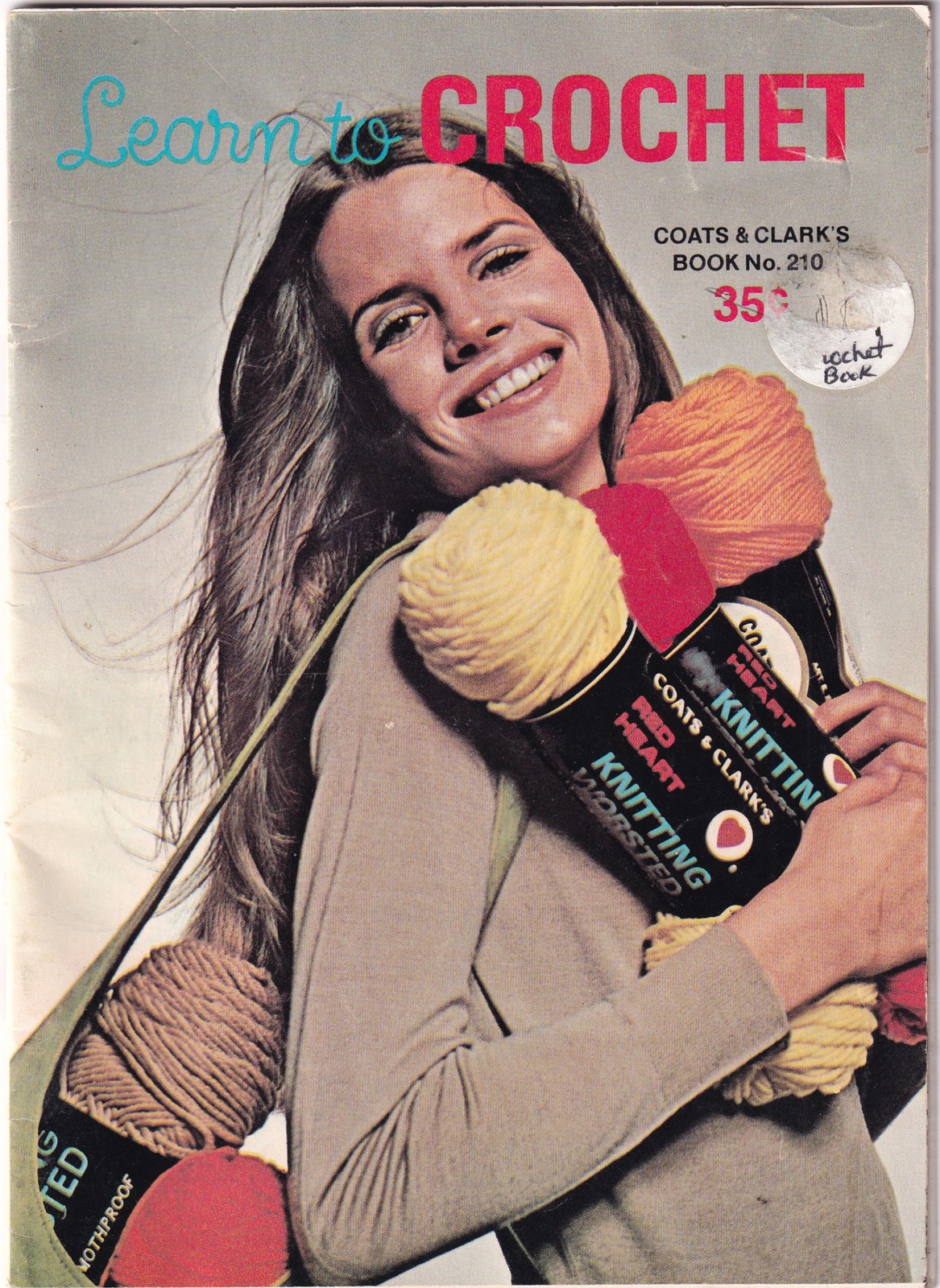 1971 Coats & Clark Learn To Crochet 210 Instruction & Pattern Book Vintage