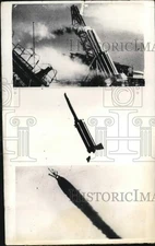1958 Press Photo Scenes from launch of RamJet missile in Aberporth, Wales