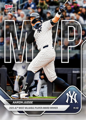2025 Topps Now Aaron Judge 2025 AL MVP Winner #OS-8 New York Yankees