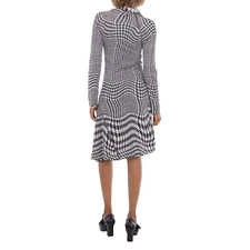 Burberry Houndstooth Pattern Midi Dress - Image 4 of 4