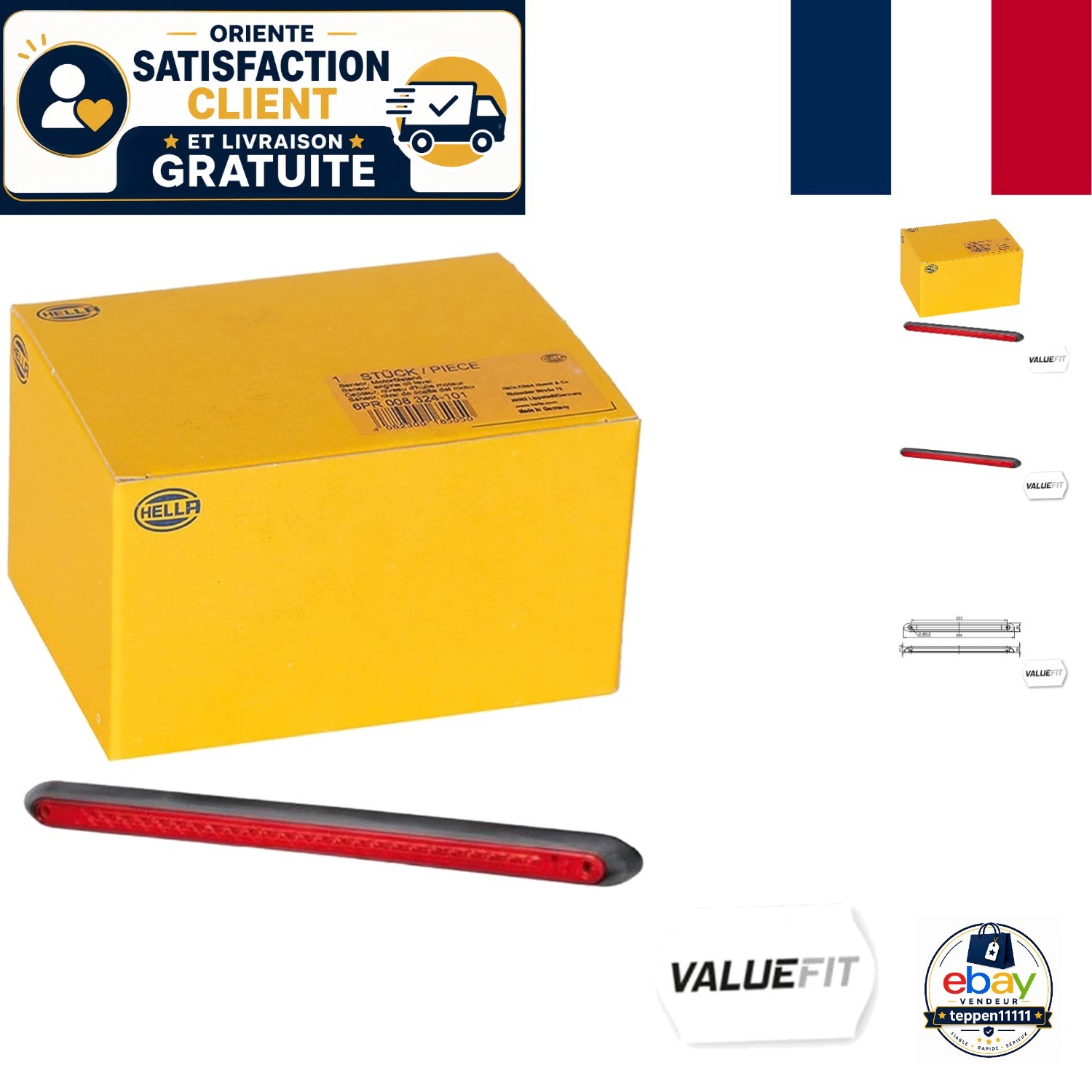 Hella feu de freinage LED 12V compact pour securite routiere auto