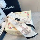 Chanel Women's Beige CC Printed Silk Scarf Hair Neck Tie With Gift Box — photo 1