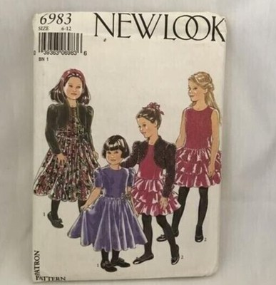 #6983 New Look girls party dress sewing pattern size 6-12