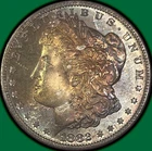 1882-S Easter Egg Toning Morgan Dollar Brilliant Uncirculated BU Coin #39689