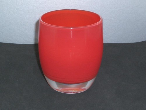 Glassybaby Red Candle Votive Holder Handblown Pre-Triskelion