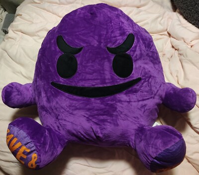 NWT NEW Dave & Busters Emoji Frenzy Ball Huge Plush Rare Purple Evil Emoji 