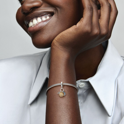 New Authentic* Pandora Two-tone Celestial Triple Dangle Charm