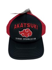 NWT Naruto Akatsuki Cloud Adjustable Snapback Hat Cap Bioworld Anime Mesh