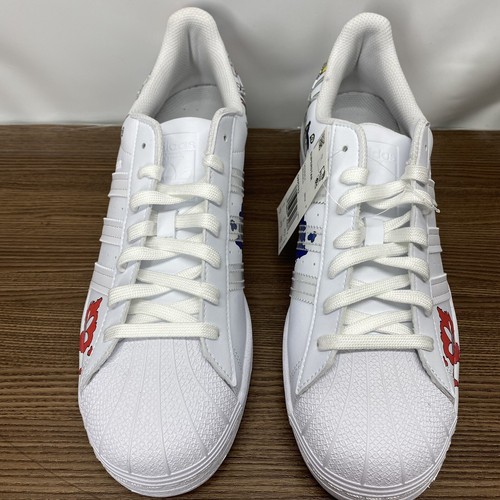 Adidas Originals Mens Superstar White Comic Sneakers Size 9.5 Shoes White GW5782 - Picture 8 of 9