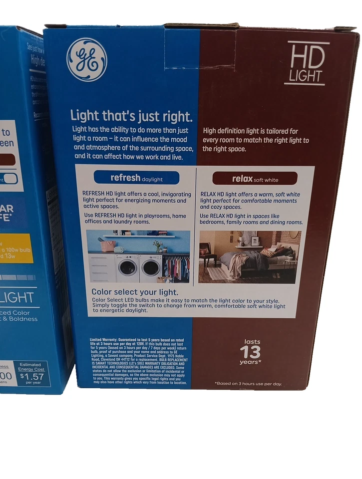 GE A21 Bulbs Color Select LED Light Bulbs, 100 Watt, Medium Base, 4pk NEW Lot 2 - Image 4 of 4