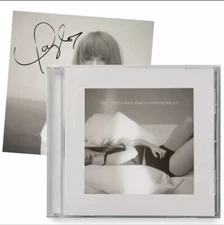 Taylor Swift The Tortured Poets Department CD & Hand Signed Photo In Hand Ready
