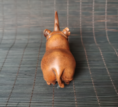 Chinese Natural Boxwood Hand carved Exquisite Rhinoceros Statue - 第 8/8 張圖片