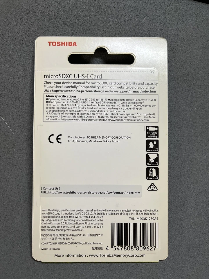 Toshiba M203 128GB micro SDXC UHS-I Card Class 10 100MB/s - Image 2 of 2
