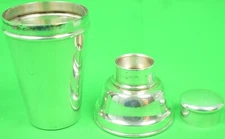 "Kingsway Single-Serving/ One Pint English Silver Plate Cobbler Cocktail Shaker"