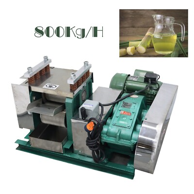 220V 3500W Commercial 3-Roller Sugarcane Juicer Press Juice Machine 800KG/H