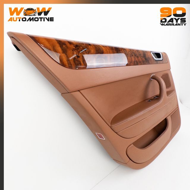 06-13 BENTLEY CONTINENTAL FLYING SPUR REAR LEFT DOOR PANEL BROWN LEATHER OEM