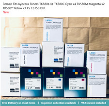 Reman Fits Kyocera Toners TK580K Black TK580C Cyan TK580M Magenta TK580Y Yellow