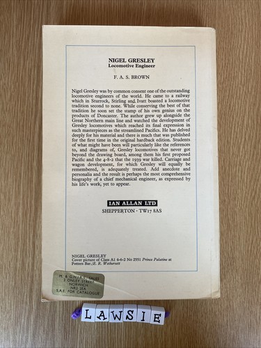 Nigel Gresley, Locomotive Engineer by F.A.S. Brown (Paperback, 1975) - Picture 2 of 3