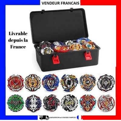 Coffret 12 Toupies Burst Turbo + 2 Lanceurs + Arène - Cadeau Enfant 6+