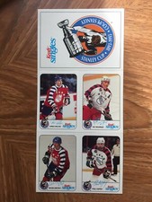 92 93 Kraft NHL ALL STARS Mini card uncut panel - Chelios Bourque Gretzky Coffey