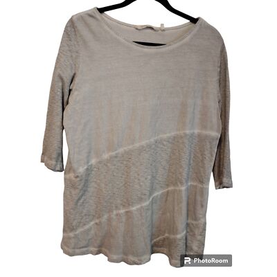 Soft Surroundings Grey texture block crew neck tunic