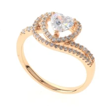 Gold Tone Gold Plated Ring With Clear Rhinestone & Cubic Zirconia XPE2636-GCR8