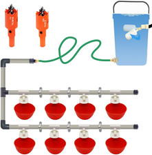 Automatic Chicken Waterer System, Chicken Waterer Cups and 1/2" PVC Pipe Accesso