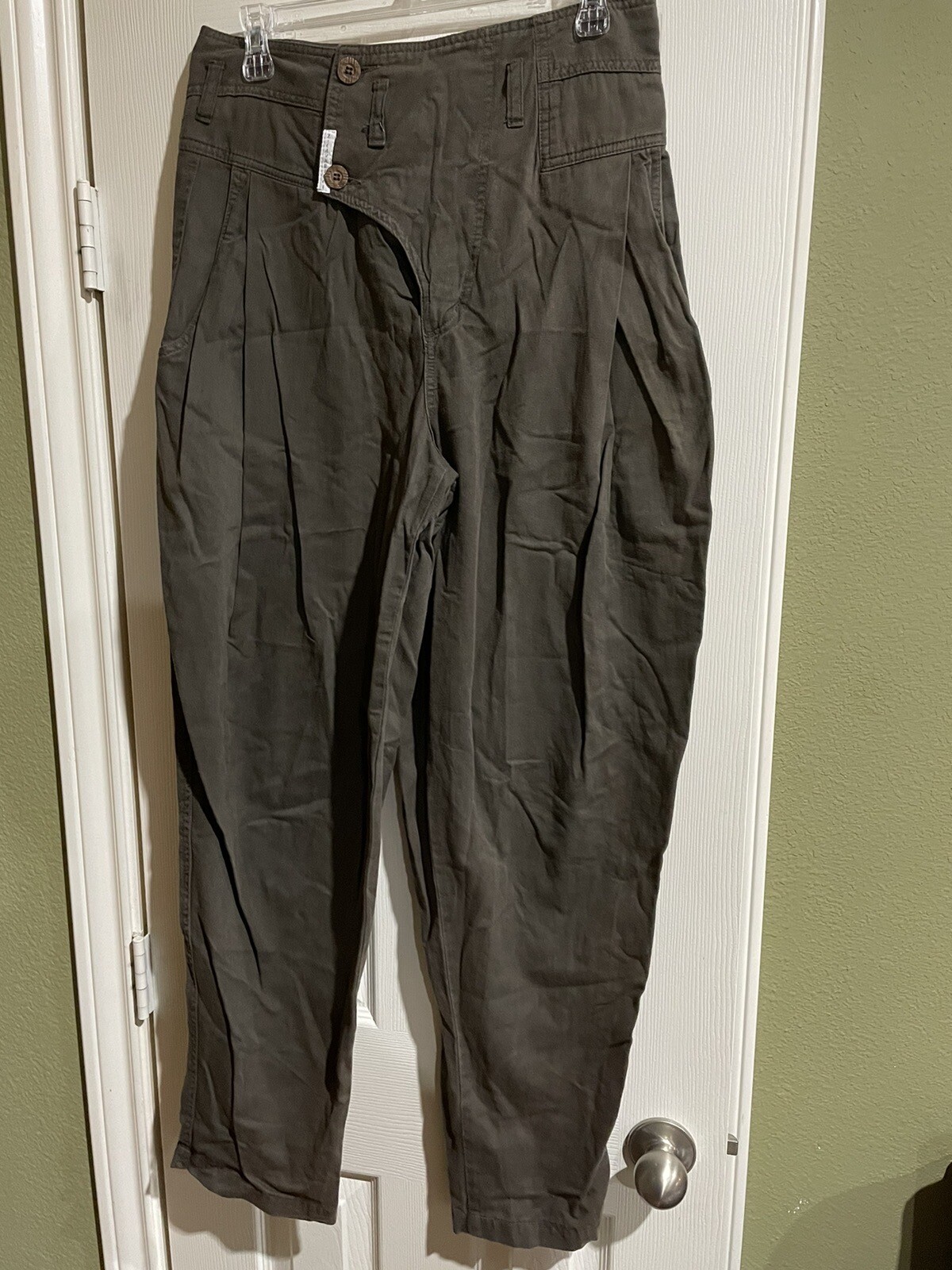 Vtg 80s Z Cavaricci Pants Parachute Pleated High Waist Tapered Brown Pants 30 eBay