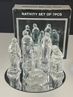 Vtg Crystal Glass Nativity Scene Set OF 7 Pieces 6 FIGURINES Baby Jesus & Mirror — photo 5