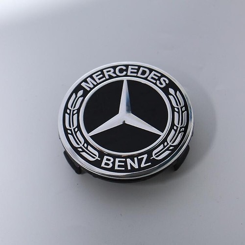 4 x Mercedes Black Alloy Wheel Centre Hub Caps 75mm A B C E S M Class ML GLE GLA - Picture 3 of 3
