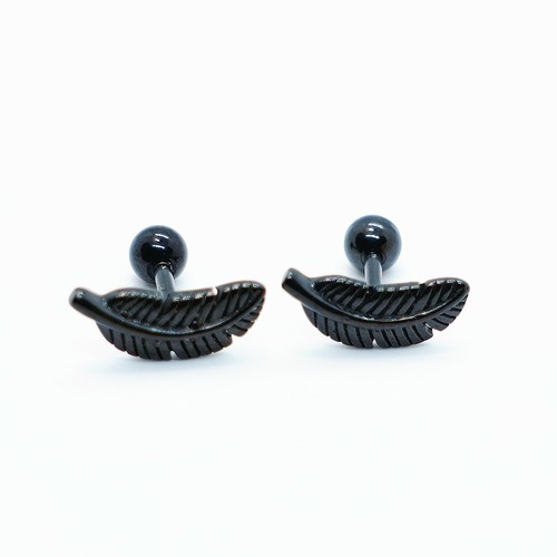 Surgical Stainless Steel Feather Barbell Stud Earrings Tragus Cartilage Ring - Picture 19 of 23