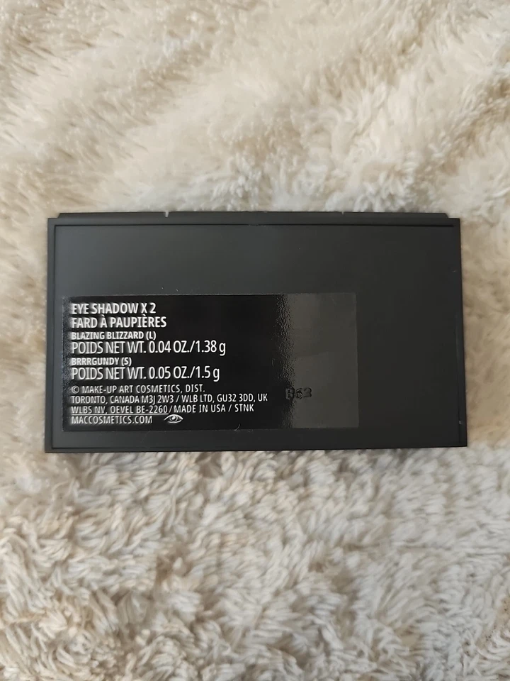 MAC Eye Shadow x 2 Blazing Blizzard (L) Brrrgundy (S) - Image 2 of 2