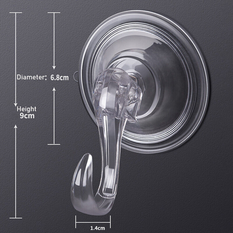1x Wreath Hanger Suction Cup Hooks Clear Vacuum for Front Windows Door