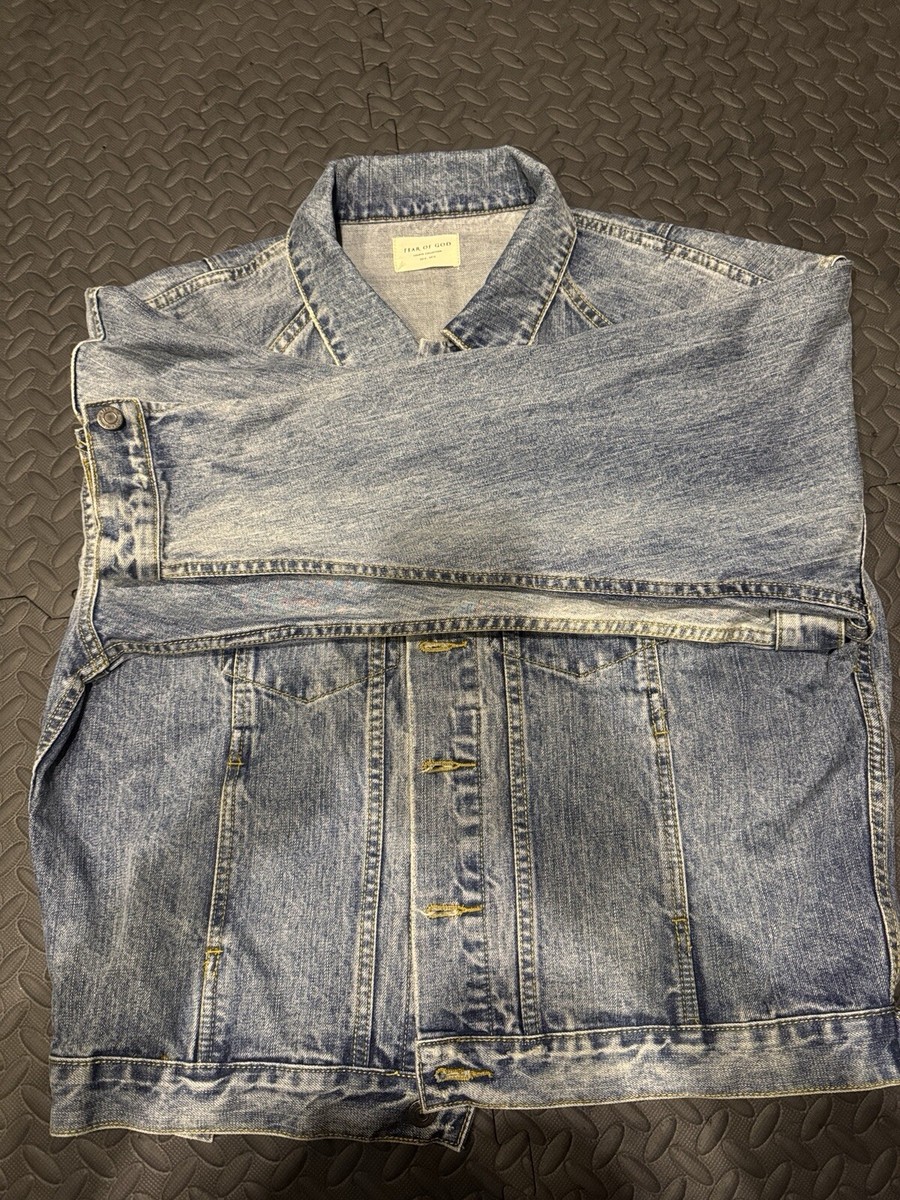 Men's Fear Of God Fourth Collection Denim Trucker Jacket 2015-2016