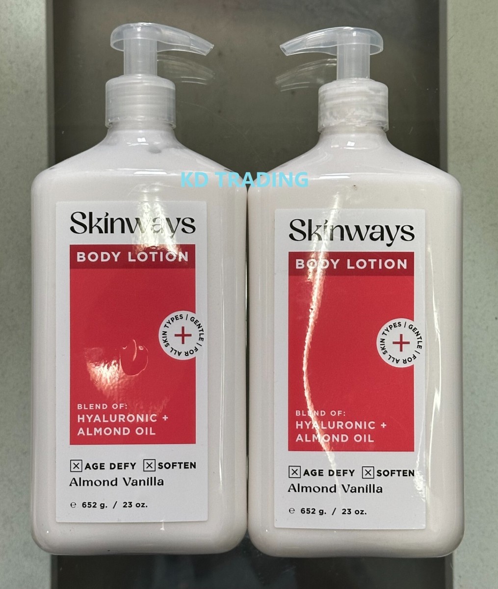 2-Pk) Skinways HYALURONIC + ALMOND OIL Age Defy BODY LOTION Almond