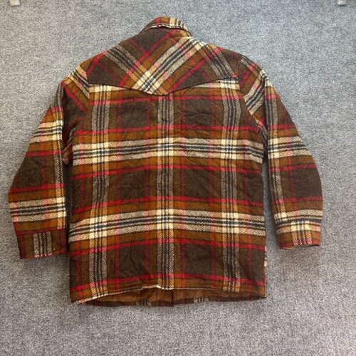Vintage Woolrich Flannel Jacket 1970s Plaid Men’s Medium Vtg 70s Hunting Shacket - Picture 8 of 16