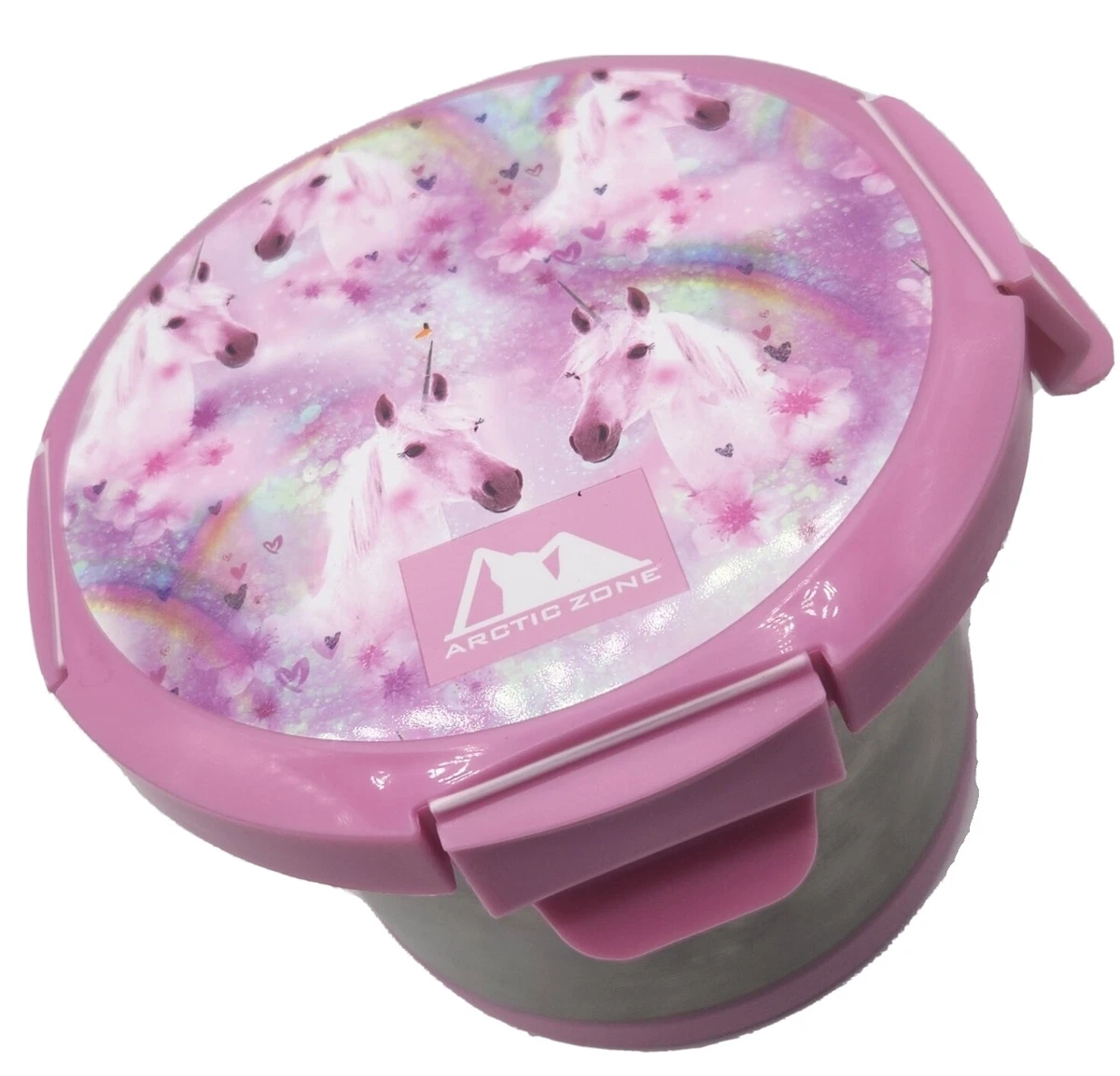 Arctic Zone Pink Unicorns Insulated Thermos 16 oz Bowl Hot Or Cold With Lid EUC