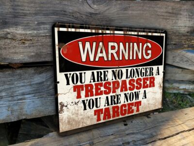 Metal Warning You are Now A Target Funny Pro Gun Aluminum Sign 9''x12''