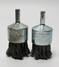 2 Pcs Weiler 1-1/8" X 1/4" Steel Stem-Mounted Hollow .020’’ Knot Wire End Brush 