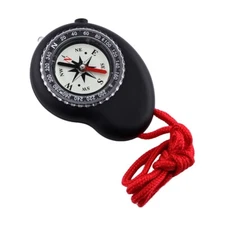 Skywalker 3-in-1 Compass with Built-in Flashlight and Lanyard (Black & Red)