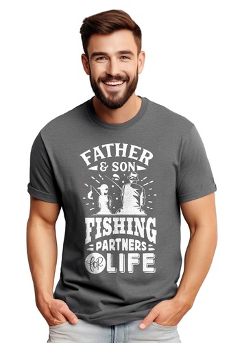 Father and Son Fishing Adventure t-shirt - Funny and Heartwarming! 100% Cotton, - Picture 2 of 90