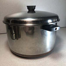 Maid of Honor Sears Copper Bottom 8 Qt Stainless Steel Stock Pot & Lid Mid-Cent