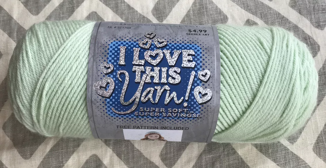 I LOVE THIS YARN Hobby Lobby Menthe Mint 7 oz 355 Yards NEW 4 Ply Acrylic  Green