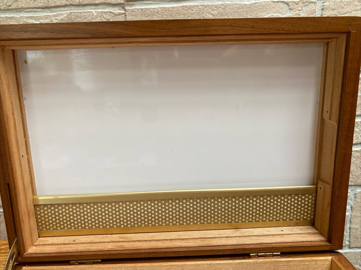 Vintage Decatur Industries Deco Genuine Walnut Cigar Humidor
