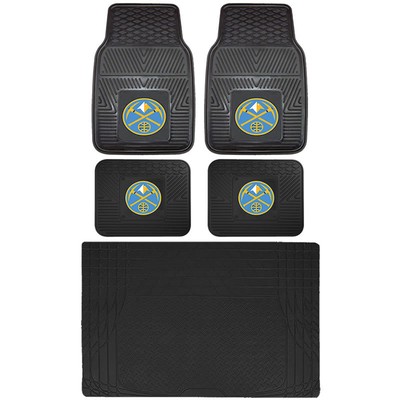 5 Pc Nba Denver Nuggets Black Front Rear S Cargo Rubber Floor Mats