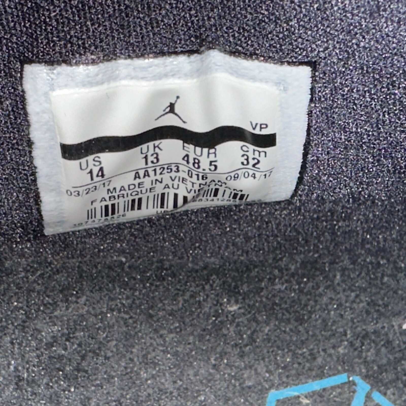 Near New NIKE Air Jordan XXXII 32 Black Teal Sneakers Size US 14 #36621 thumbnail 12