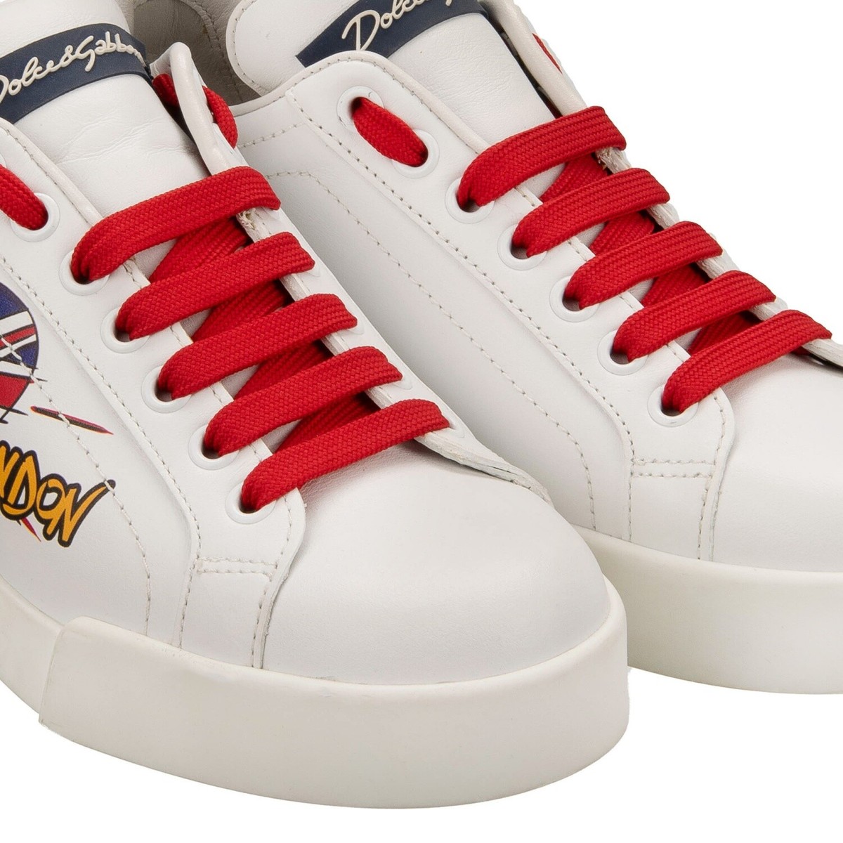 DOLCE&GABBANA DGロゴ ポルトフィーノ スニーカー*RED&GREEN DOLCE & GABBANA DG Logo Loves London Low-Top Sneaker Shoes