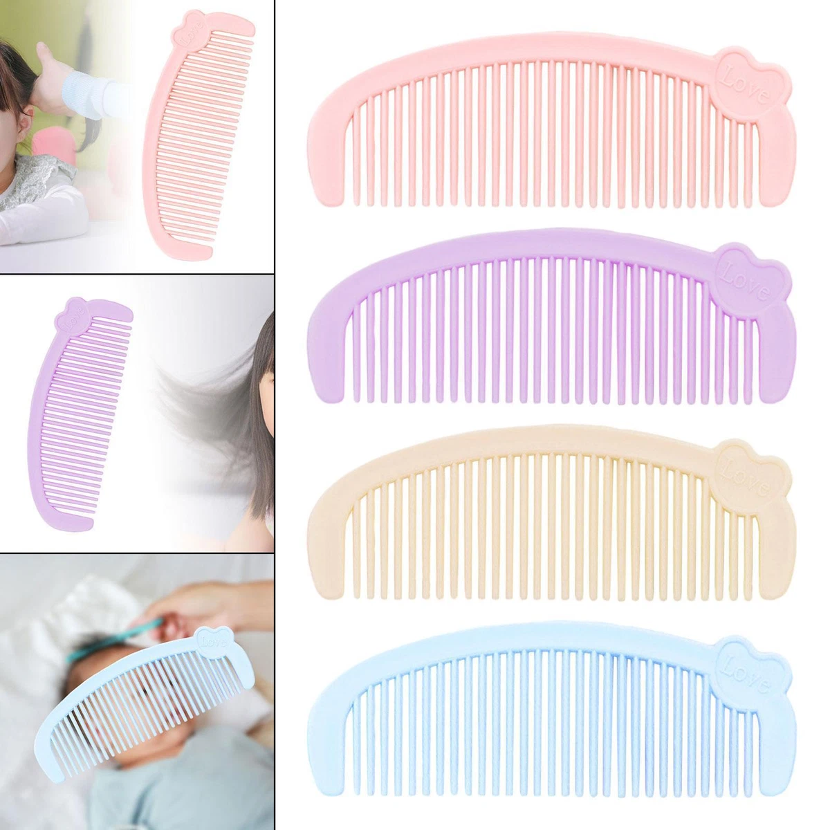 Girl Hair Comb Heart Shaped Cute Small Comb for Salon Home Hairdressing Tool