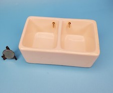 Vintage Porcelain Double Sink 1:12 Dollhouse Miniature Laundry Kitchen Utility
