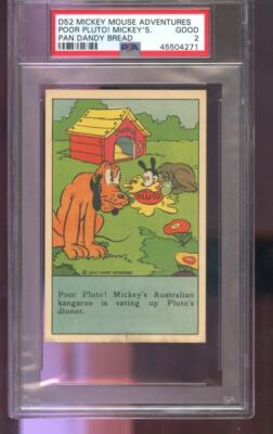 1937 D52 Mickey Mouse Adventures Pan Dandy Bread Poor Pluto PSA 2